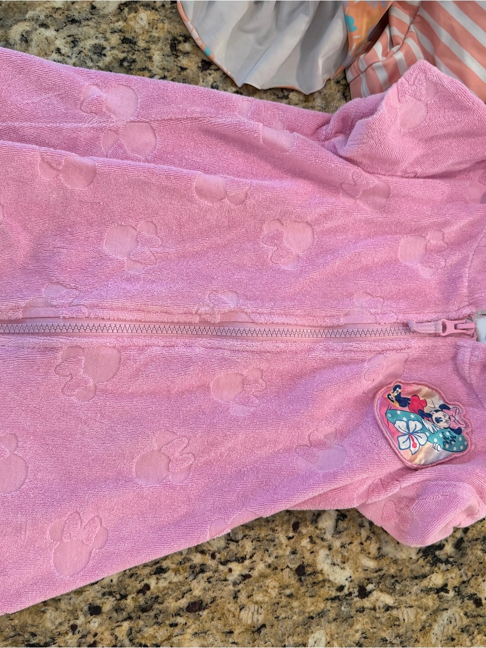 Disney Pink Girls Hooded Swim Coverup with Minnie Mouse Patch